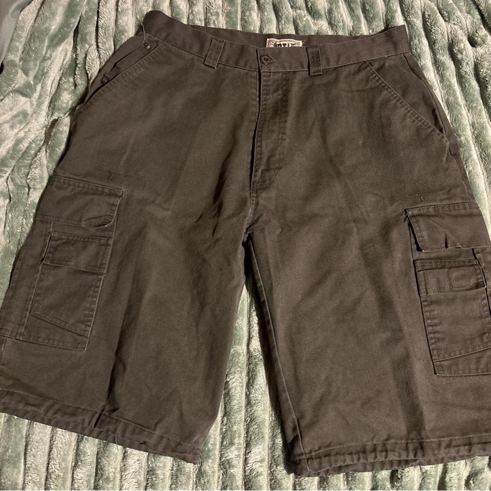 Green cargo shorts